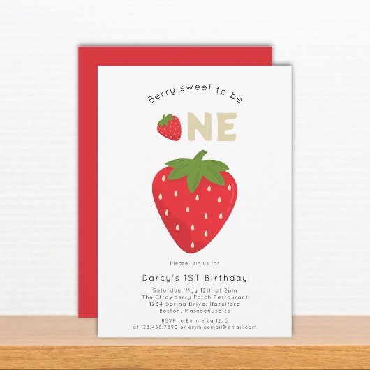 Invitation Berry doux 1er anniversaire