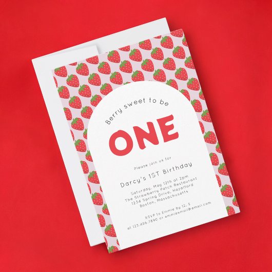 Invitation Berry doux 1er anniversaire