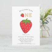 Invitation Berry doux 1er anniversaire (Debout devant)