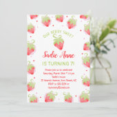 Invitation Berry doux fraises rouges doux Anniversaire (Debout devant)