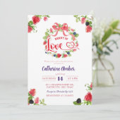 Invitation Berry en amour Fête des mariées (Debout devant)