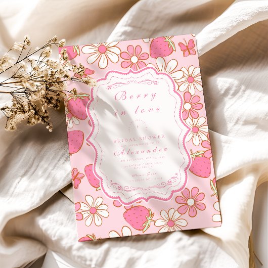 Invitation Berry en fleurs Fête des mariées