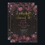 Invitation Berry Enchanted Rose Floral Gold Sweet 16 Party<br><div class="desc">personnaliser pour tout événement</div>