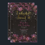 Invitation Berry Enchanted Rose Floral Gold Sweet 16 Party<br><div class="desc">personnaliser pour tout événement</div>