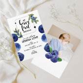 Invitation Berry First | 1er anniversaire | Blueberry | Blanc