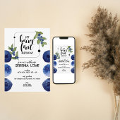 Invitation Berry First | 1er anniversaire | Blueberry | Blanc