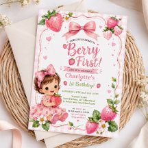 Berry First 1er Anniversaire Fille aux Fraises