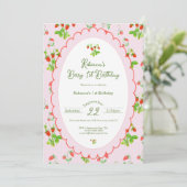Invitation Berry First 1er Anniversaire Fraise & Rose (Debout devant)