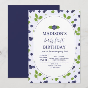 Invitation Berry First 1er Un Anniversaire Myrtille Enfants