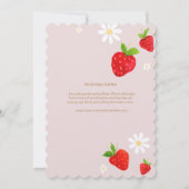 Invitation Berry First 1st Strawberry Birthday Photo (Dos)