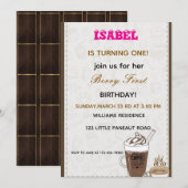 Invitation Berry First anniversaire (Devant / Derrière)