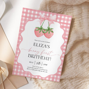 Invitation Berry First Anniversaire 1ère Fête de la Fraise