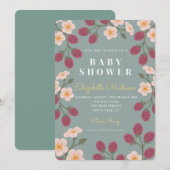 Invitation Berry First Baby shower (Devant / Derrière)