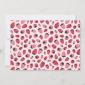 Invitation Berry First Birday Party Photo fraise (Dos)