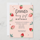 Invitation Berry First Birthday (Devant)