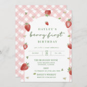 Invitation Berry First Birthday (Devant / Derrière)