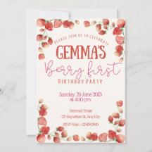Invitation Berry First Birthday