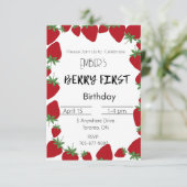 Invitation Berry First Birthday (Debout devant)