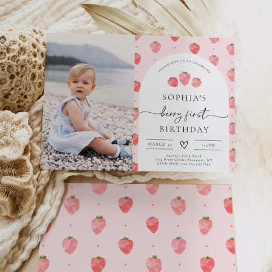 Invitation Berry First Birthday | fraise