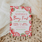 Invitation Berry First Birthday | fraise