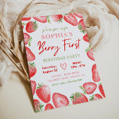 Invitation Berry First Birthday | fraise
