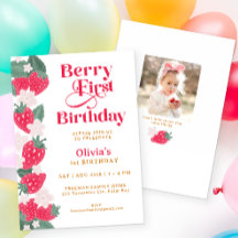 Berry First Birthday Girl Strawberry Party