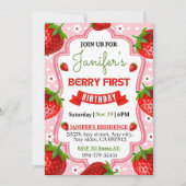 Invitation Berry First Birthday Invitation, 1er Birt Editable (Devant)