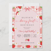 Invitation Berry First Birthday Invitation, Editable 1st Birt (Devant)