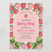 Invitation Berry First Birthday Party 1st Birthday  (Devant)