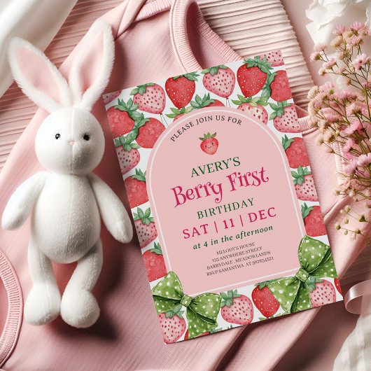 Invitation Berry First Birthday Party 1st Birthday 
