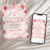 Invitation Berry First Birthday Strawberry