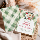 Invitation Berry First Birthday Strawberry Theme Party