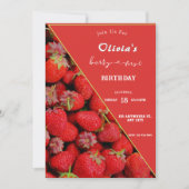 Invitation Berry First Birthday | Thème fraise (Devant)