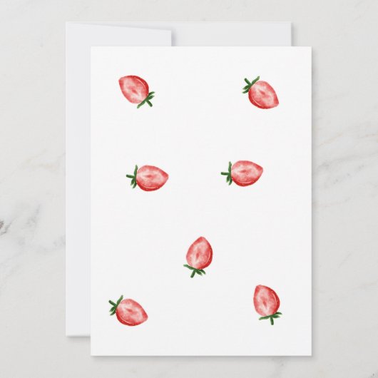 Invitation Berry First Birthday | Thème fraise (Dos)