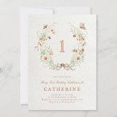 Invitation Berry First Birthday Wreath Garden Party (Devant)
