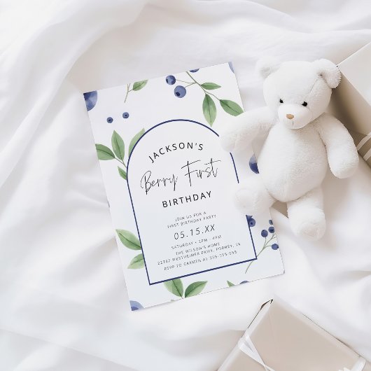 Invitation Berry First Blueberry 1er Anniversaire