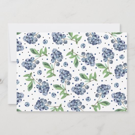 Invitation Berry First Blueberry Photo (Dos)