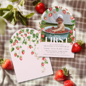 Invitation Berry First Boho Chic Photo 1ère fête d'anniversai