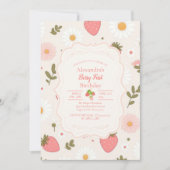 Invitation Berry First | Cute Fille aux fraises 1er anniversa (Devant)