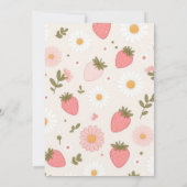 Invitation Berry First | Cute Fille aux fraises 1er anniversa (Dos)
