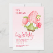 Invitation Berry First Cute Gnome 1er Anniversaire (Devant)
