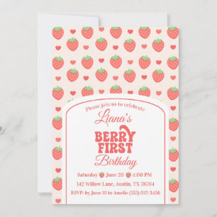 Invitation Berry First Fête du 1er anniversaire de Strawber