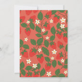 Invitation Berry First Red Strawberry Floral 1er anniversaire (Dos)