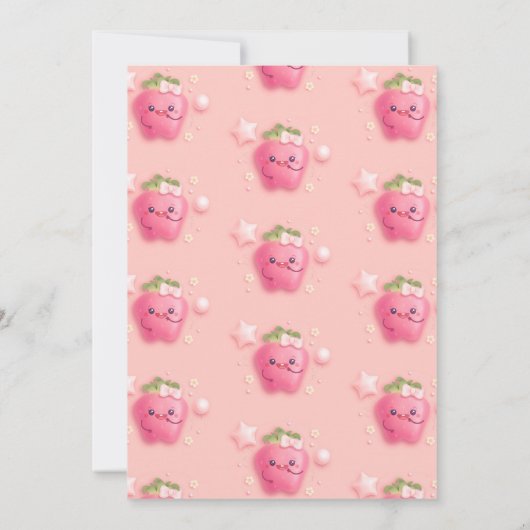 Invitation Berry First Strawberry 1er Anniversaire Fête Invit (Dos)