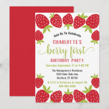 Berry First Strawberry 1er fête d'anniversaire Per