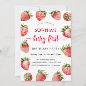 Invitation Berry First Strawberry Anniversaire (Devant)