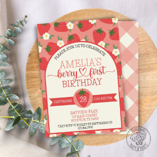 Invitation Berry First Strawberry Anniversaire