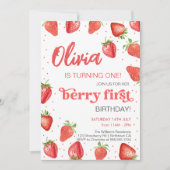 Invitation Berry First Strawberry Anniversaire (Devant)