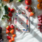 Invitation Berry First Strawberry Blueberry Anniversaire