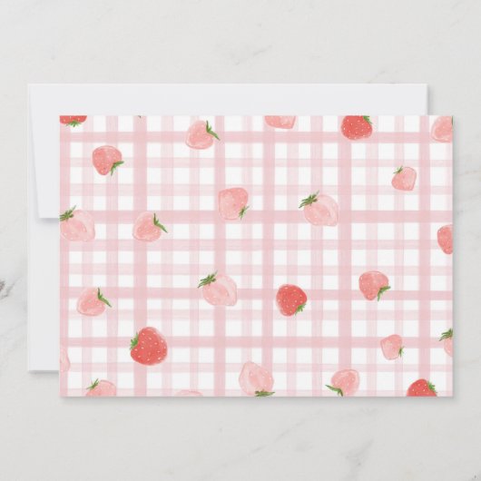 Invitation Berry First Strawberry En vichy 1er anniversaire P (Dos)